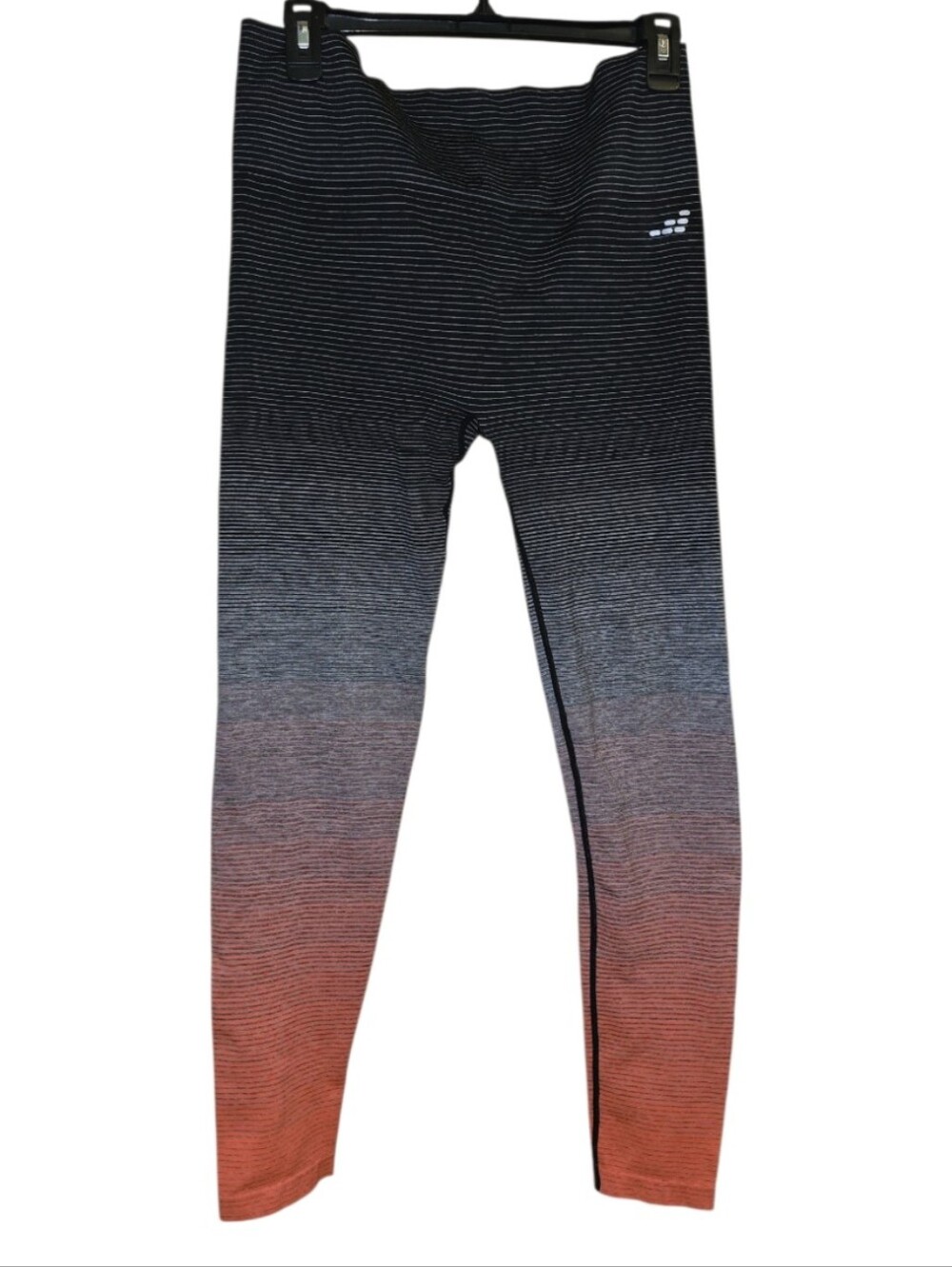 BCG Ombre Stripe Leggings - Black to Coral